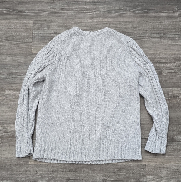 St John"s Bau light hrey thick v-neck sweater size 2XL like new - Picture 2 of 4